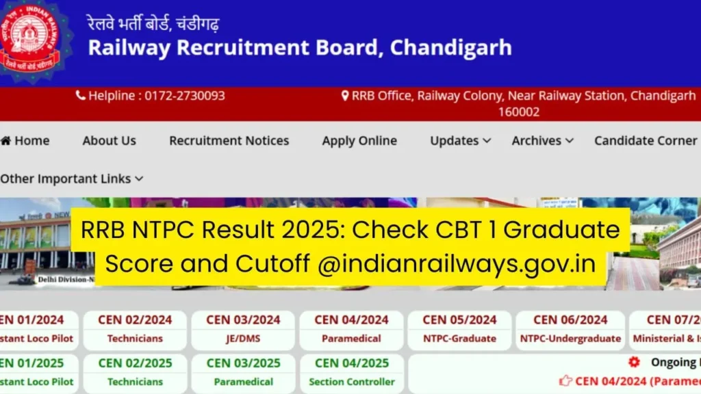RRB NTPC Result 2025